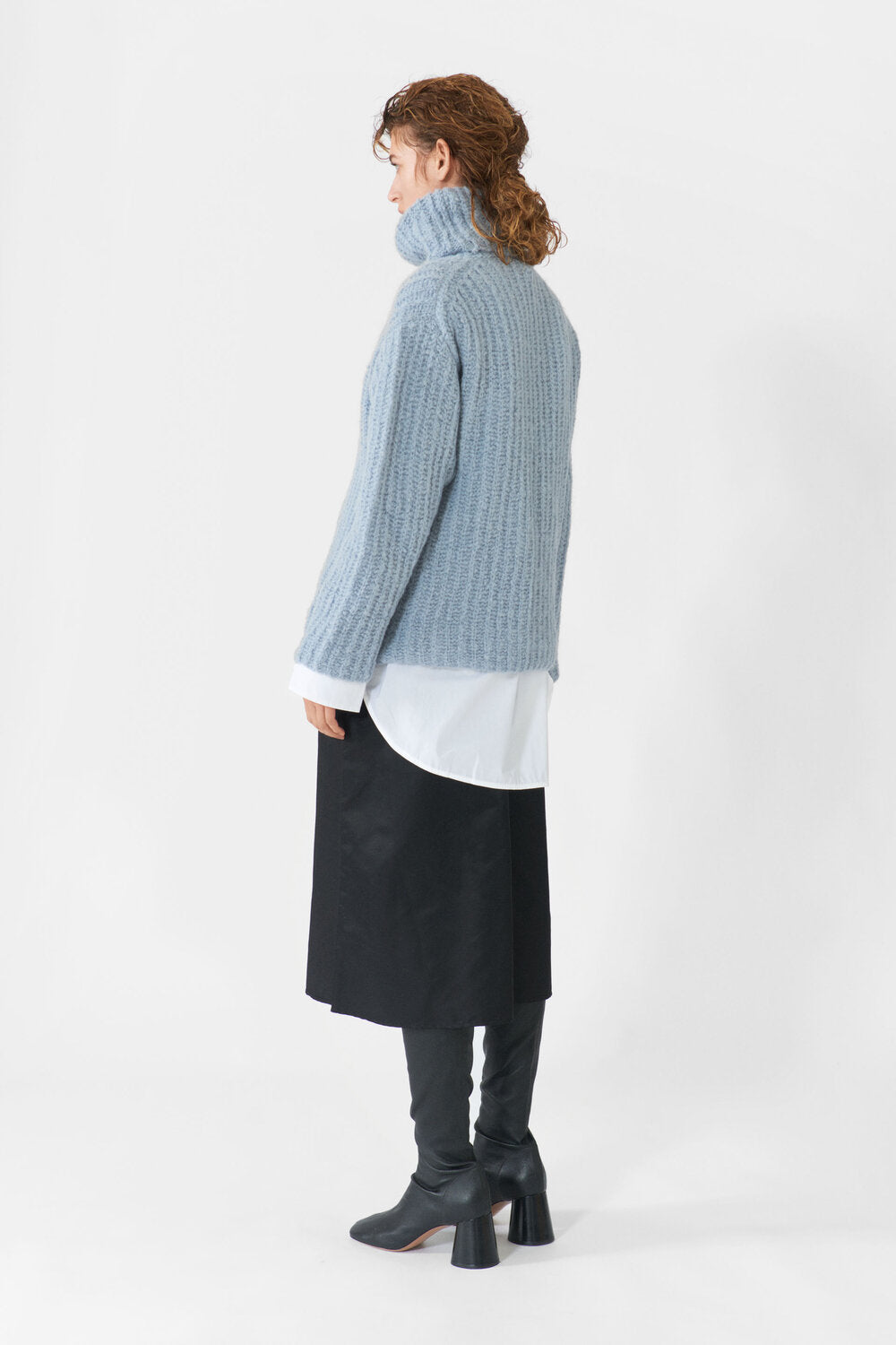 Lauren midi nederdel - sort